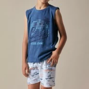 Pijama infantil sin magas estampado