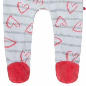 Pelele beb&eacute; terciopelo estampado corazones