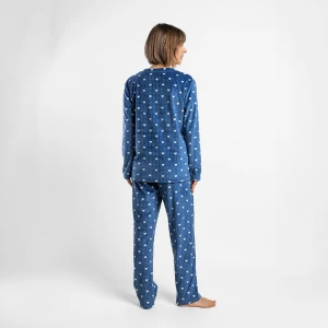 Pijama terciopelo mujer estampado corazones