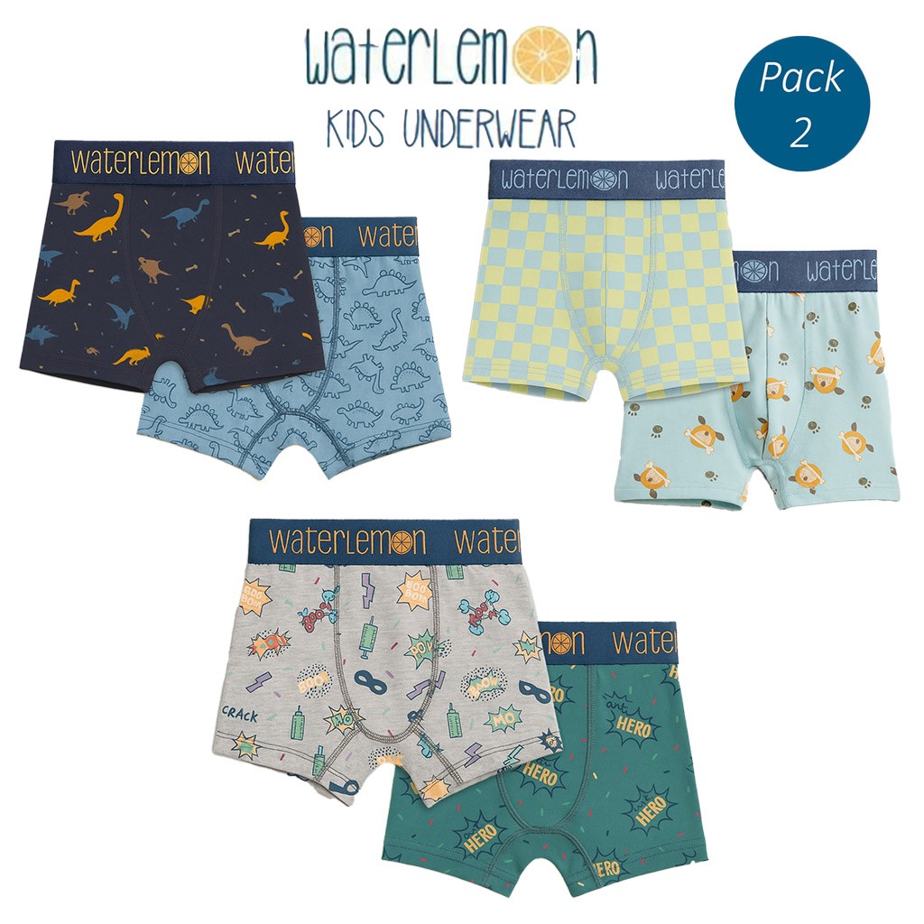 Boxer infantil algodón pack 2 estampado goma vista