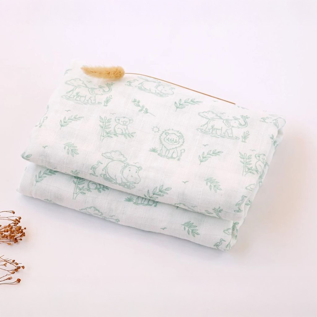 Muselina bambu 120 x 120 coleccion verde en saco