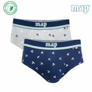 Slip algod&oacute;n org&aacute;nico goma vista pack x2 aviones