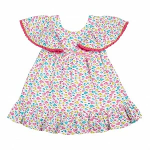 Vestido ni&ntilde;a corto con amplias hombreras