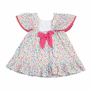 Vestido ni&ntilde;a corto con amplias hombreras