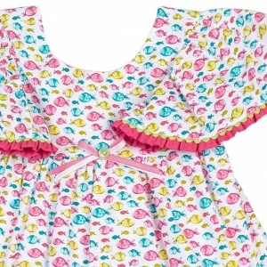 Vestido ni&ntilde;a corto con amplias hombreras