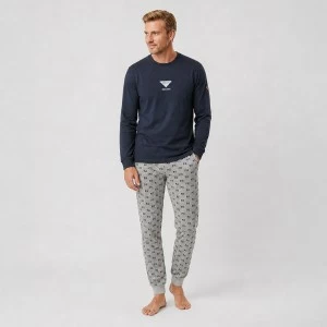 Pijama hombre manga larga algod&oacute;n