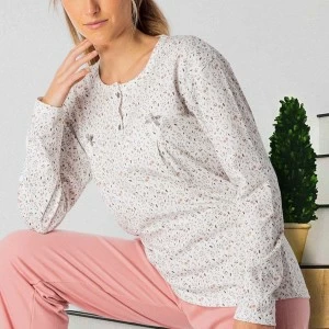 Pijama mujer cuello botones