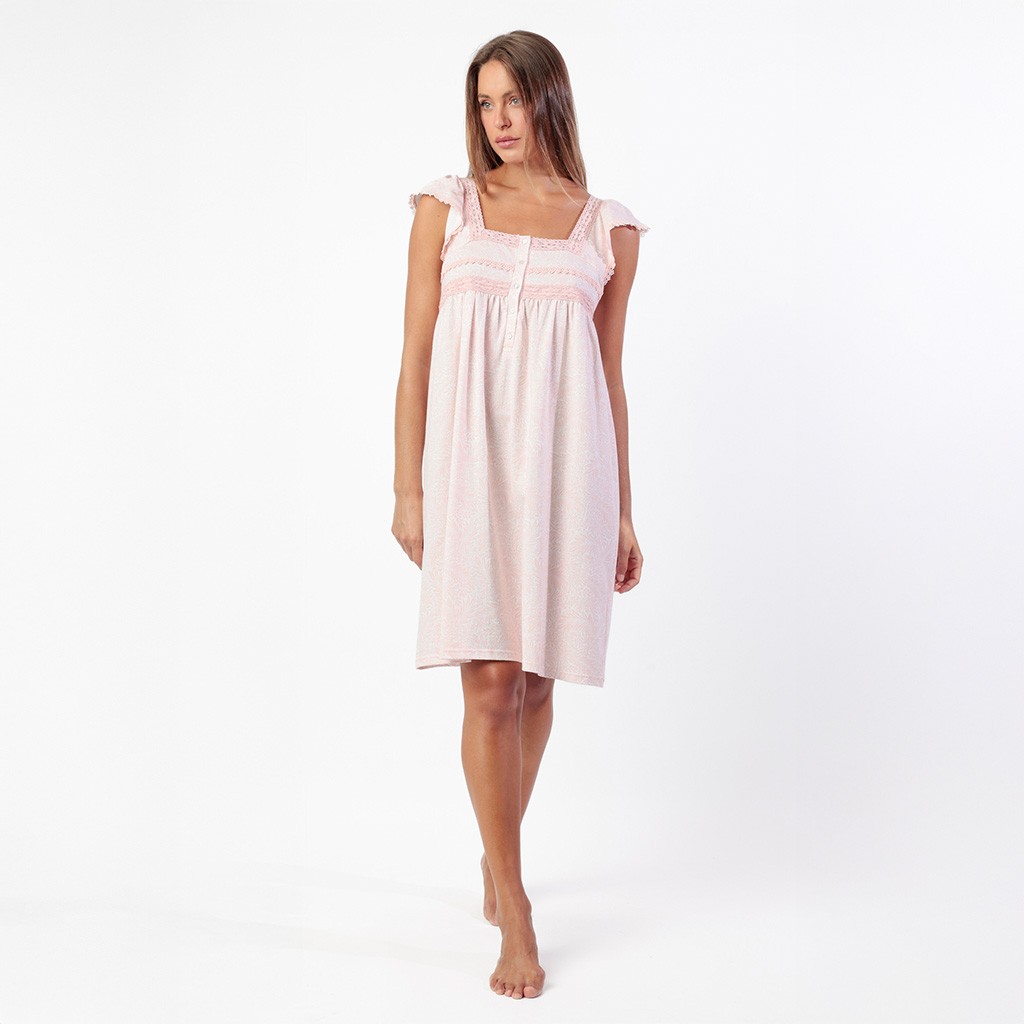 Camis&oacute;n mangas volante mujer algod&oacute;n estampado