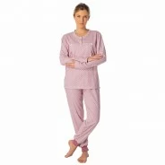 Pijama mujer estampado cuello botones
