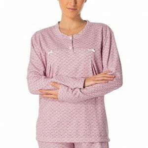 Pijama mujer estampado cuello botones