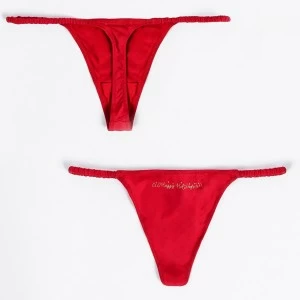 Tanga encaje burdeos en caja diamante
