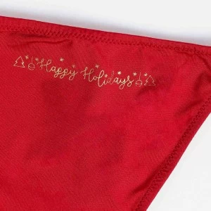 Tanga encaje burdeos en caja diamante
