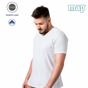 Camiseta manga corta y cuello pico jersey