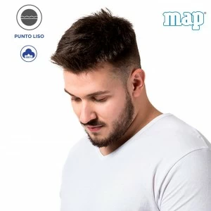 Camiseta manga corta y cuello pico jersey