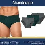 Slips abiertos de algod&oacute;n estampado en pack 3