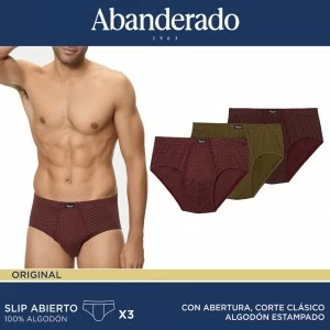 Slips abiertos de algod&oacute;n estampado en pack 3