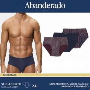 Slips abiertos de algod&oacute;n estampado en pack 3