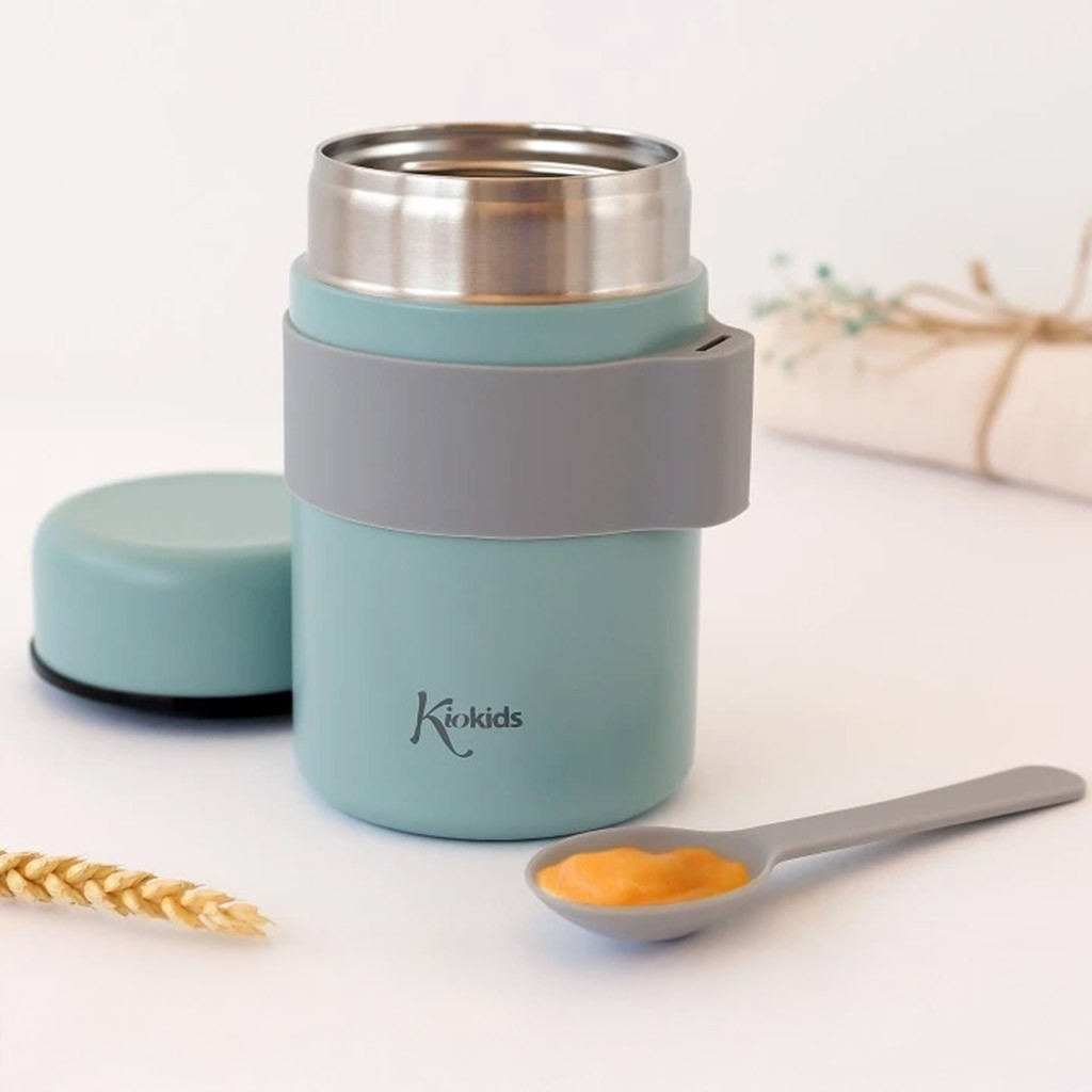 Termo papillero bebe con cuchara colección salvia