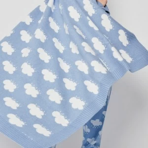 Manta de punto con fantasia nubes
