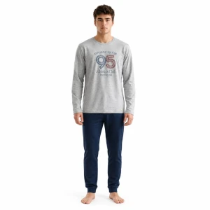Pijama largo hombre aterciopelado