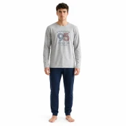 Pijama largo hombre aterciopelado