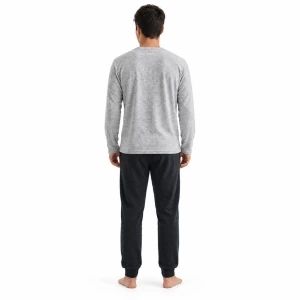 Pijama largo hombre aterciopelado