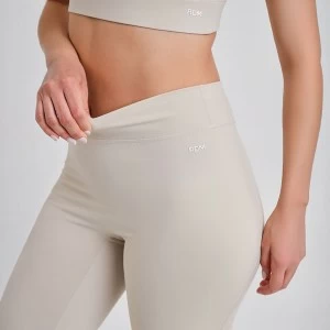Leggins largo deportivo cintura alta beige 