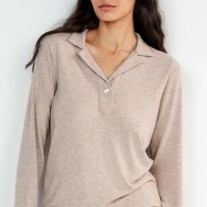 Pijama mujer tejido liso cuello botones