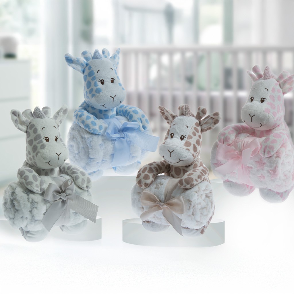 Peluche jirafa con manta a juego en caja regalo