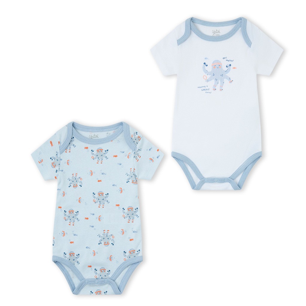 Body manga corta beb&eacute; cuello americ&aacute;no pack 2