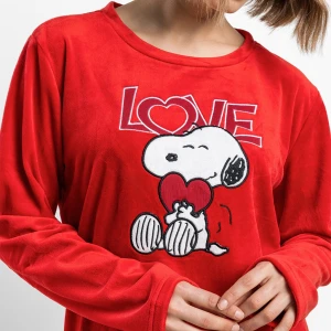 Pijama rojo mujer aterciopelado Snoopy