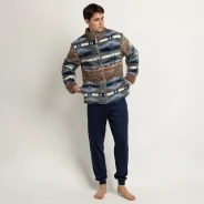 Bata corta hombre cremallera estampada
