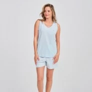 Pijama mujer algod&oacute;n cuello pico