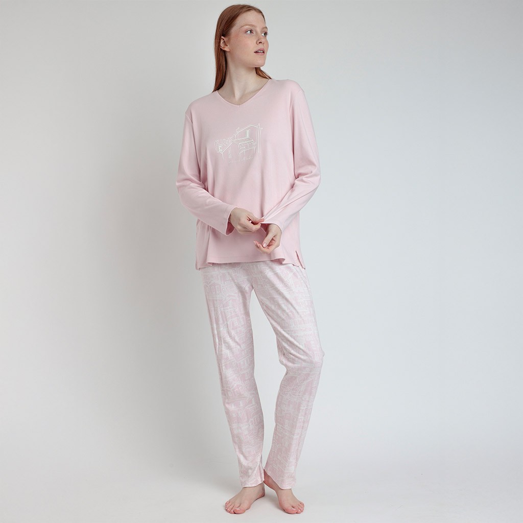 Pijama manga larga mujer viscosa 