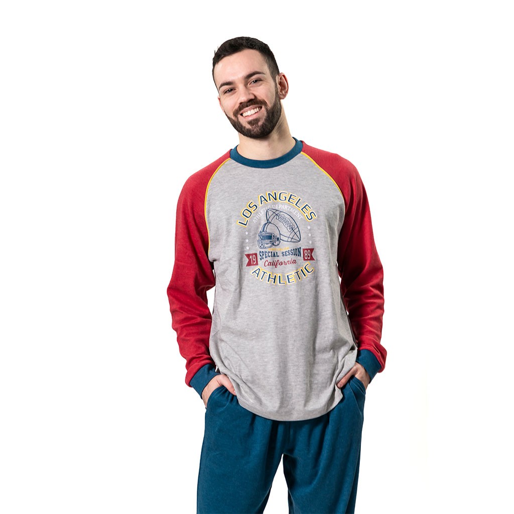 Pijama algodón hombre manga larga