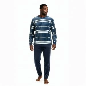 Pijama largo hombre cuello botones