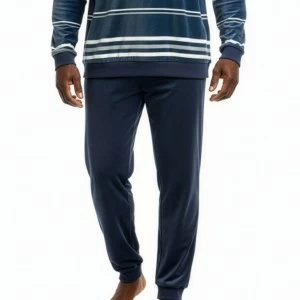 Pijama largo hombre cuello botones