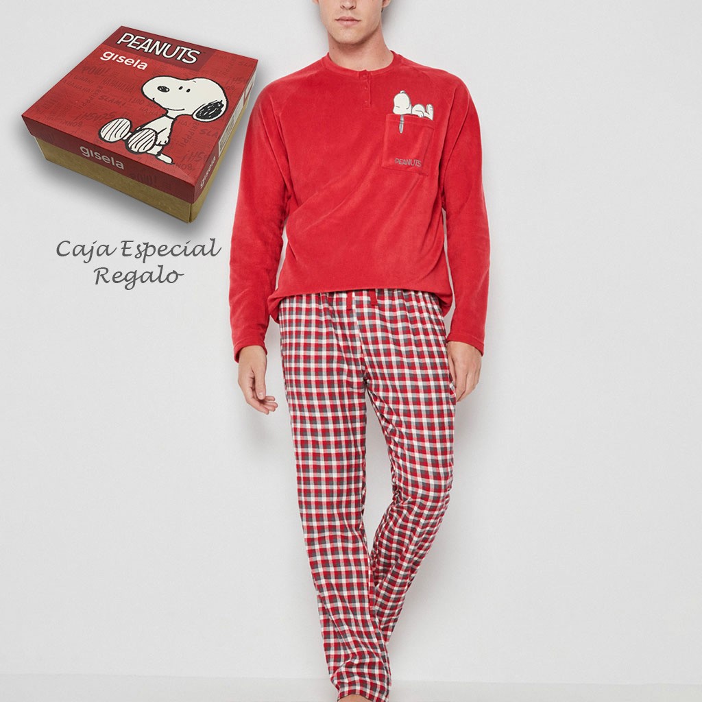 Almeja Psicológico Destello Pijama largo hombre rojo Snoopy Gisela