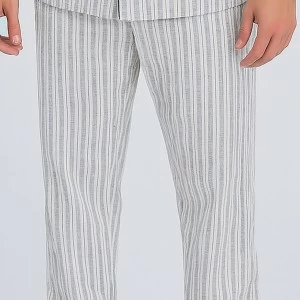 Pijama hombre tela rayas abierto con bolsillo
