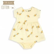 Vestido bebe con braga algod&oacute;n org&aacute;nico abejitas