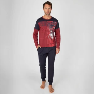Pijama manga larga hombre algod&oacute;n