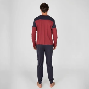Pijama manga larga hombre algod&oacute;n