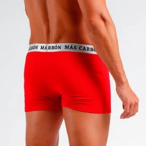 B&oacute;xer rojo hombre "mas carb&oacute;n" expositor 12 sacos