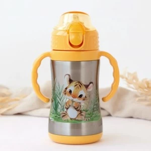 Taza termo acero con asas colecci&oacute;n tigre mostaza