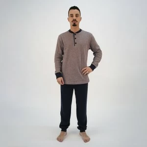 Pijama hombre manga larga con pu&ntilde;o