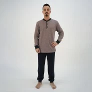 Pijama hombre manga larga con pu&ntilde;o