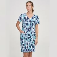 Vestido mujer manga corta cuello pico microfibra 