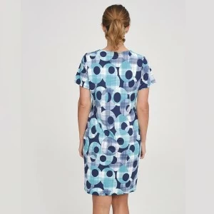 Vestido mujer manga corta cuello pico microfibra 