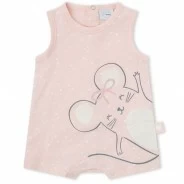 Pelele beb&eacute; tirantes algod&oacute;n estampado