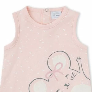 Pelele beb&eacute; tirantes algod&oacute;n estampado